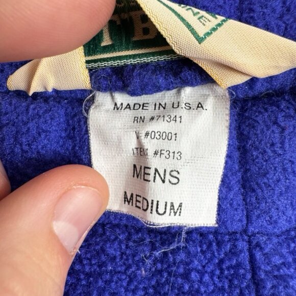 Men’s Vintage 90s LL Bean Outdoor Fleece Jogger Sweat Pants Size Medium Purple - Picture 5 of 8